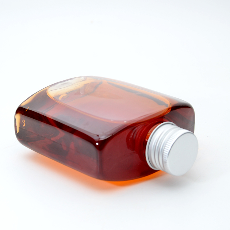 100ml 200ml 250ml 350ml 500ml Clear Flask Flat Square Wine bottles for Juice Beverage Alcohol beer liquor wine drinks