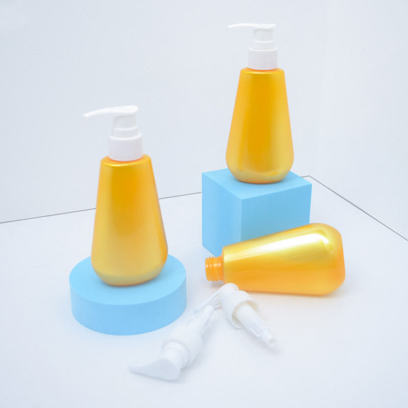 PET daily chemical wash plastic bottle 500ml Oblique shoulder shampoo shower gel bottle 300ml clear scrub lotion bottle