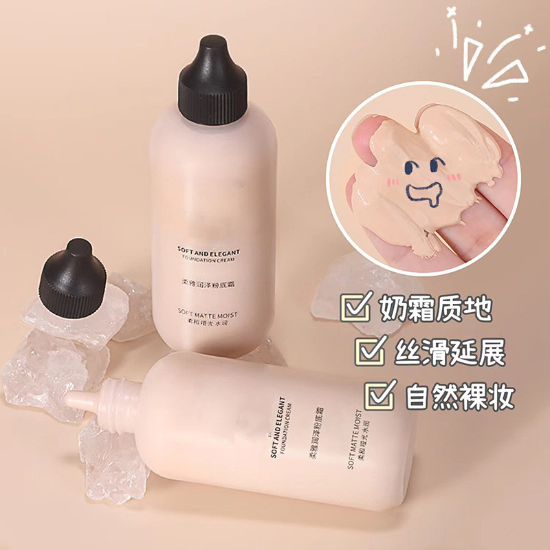 Luxury Mini Liquid Foundation Bottle 30ml 100ml PET Plastic Tube Squeeze Container Empty Foundation Dropper Bottle with Box Logo