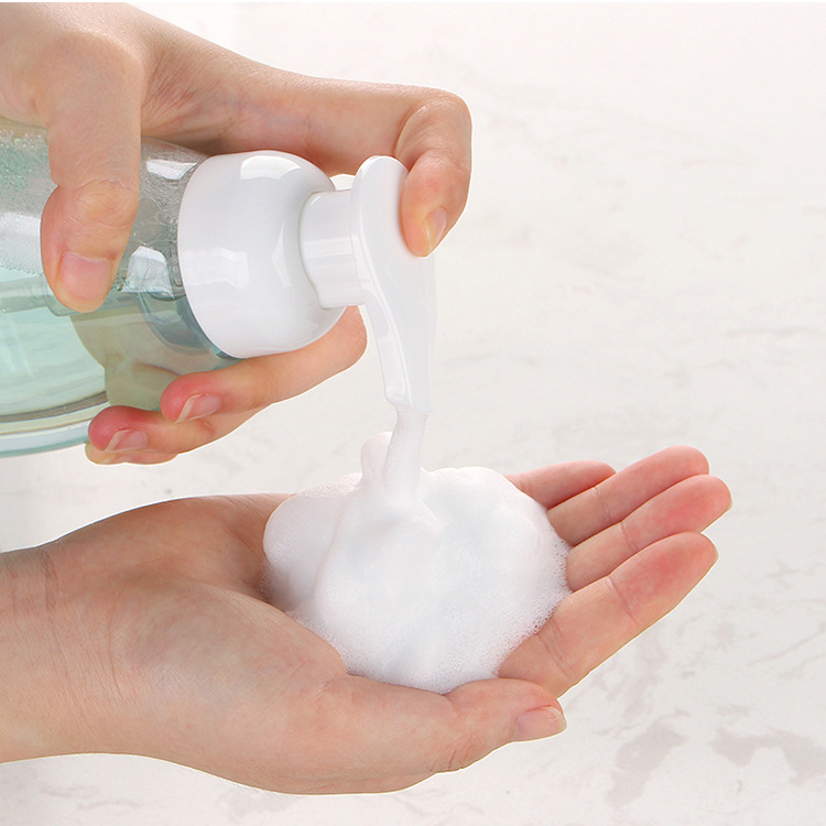Unique Clear Mousse foaming hand soap bottle 250ml 300ml White foam cleanser pump bottle 150ml 200ml 500ml Face Wash foam bottle