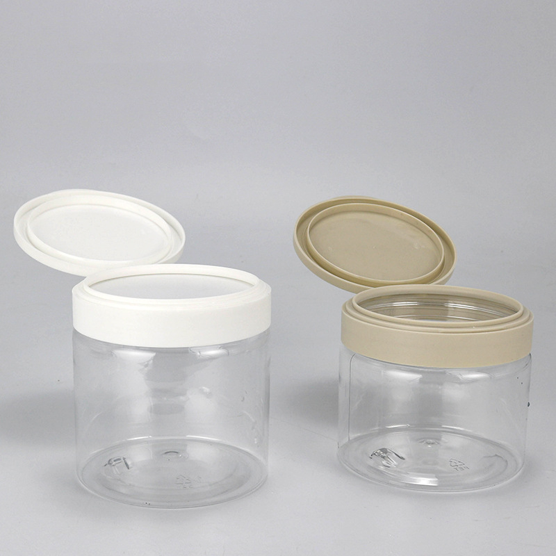New Flip Cap Face Cream Body Scrub Jar 150ml 200ml 250ml 300ml 400ml 500ml Cotton Sheet Loose Powder Box Plastic Packaging Jar