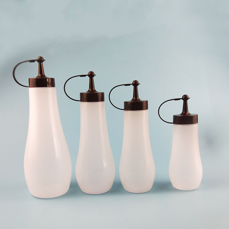 New 8oz 240ml 250ml 360ml 10oz 480ml 16oz Hot Sauce Bottle With Cap Home Kitchen Canteen Ketchup Soy Sauce Oil Dispenser Bottle