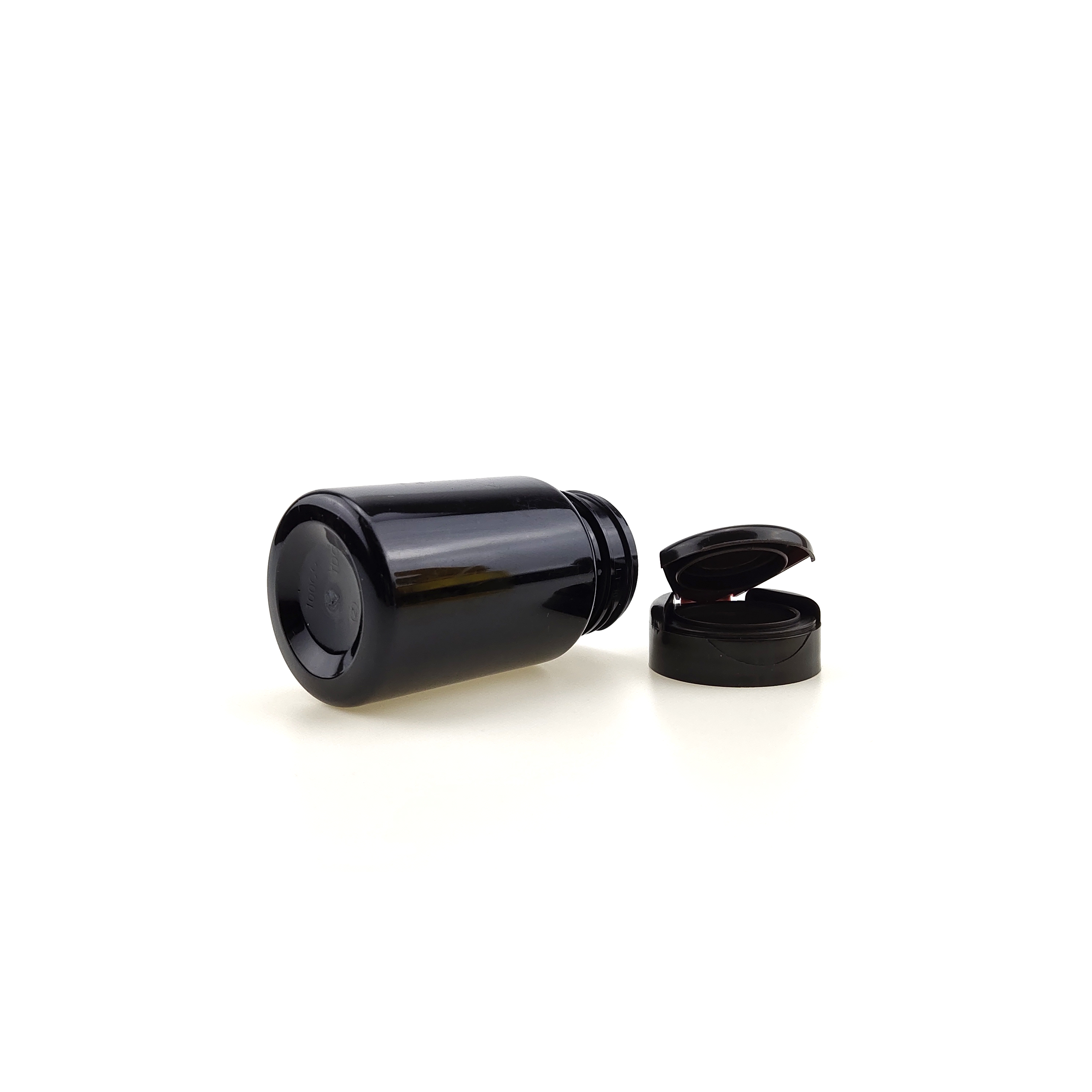 50ml 80ml 100ml 150ml Black Green Amber PET Capsule Bottle Packaging With Flip Top Cap Health Care Medicine Bottle