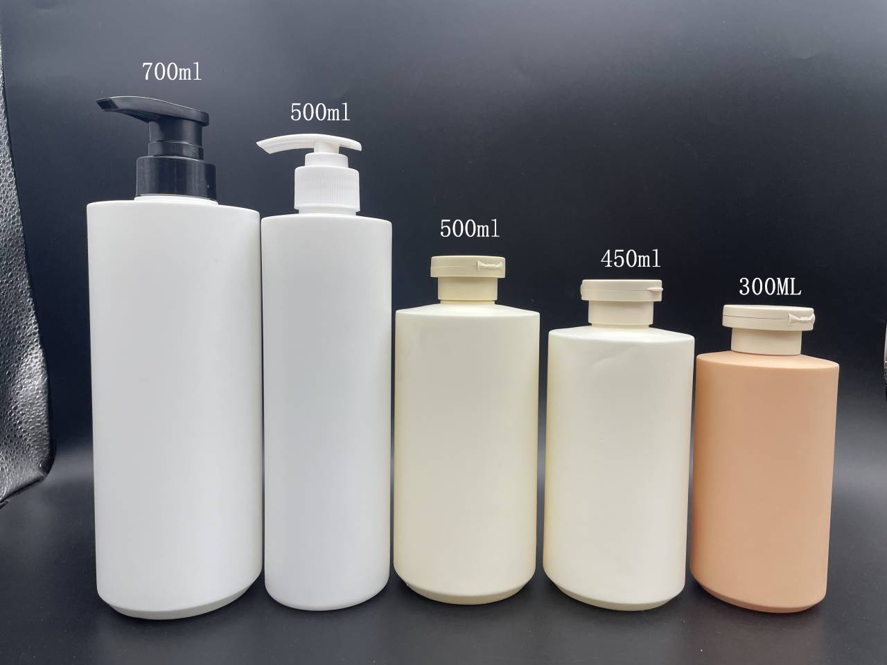 300ml 500ml Pump Black Matte Plastic Shampoo Bottle For Cosmetic Packaging