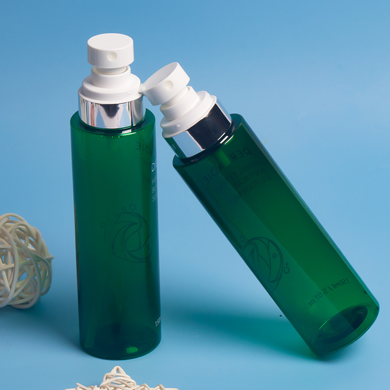 150ml PET Round Plastic Bottle With Fine Mist Spray Nozzle Lotion Pump Bottle Custom Packaging