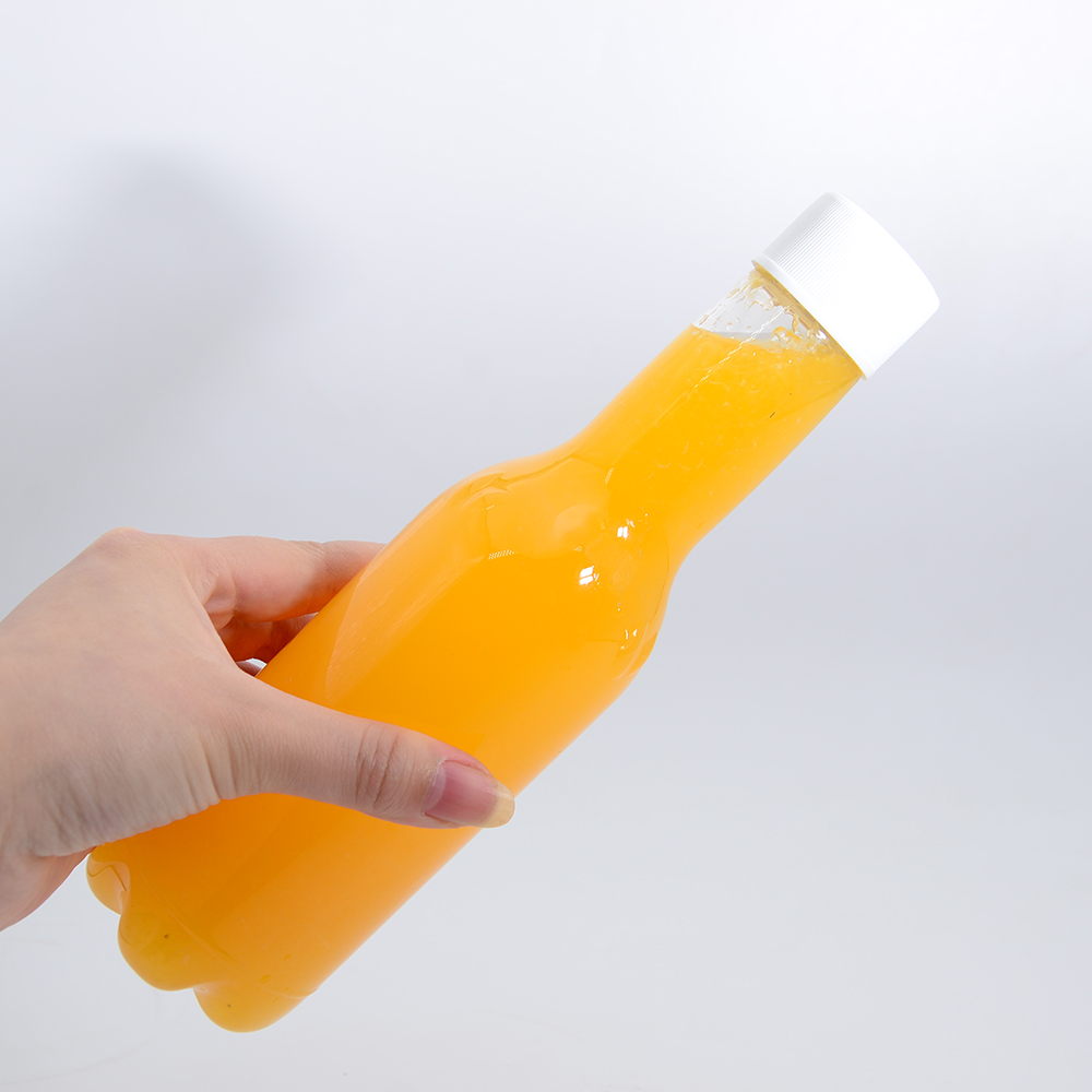 Long Neck Plastic Beer Bottle 375 ml Clear PET Bottles for Carbonated Drinks Beverage Soda Bottles with Child Resistant Cap
