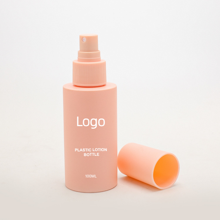 Wholesale 100ml skin care lotion bottle pet Flat shoulder lotion press pump bottle Plastic hydration setting spray bottle