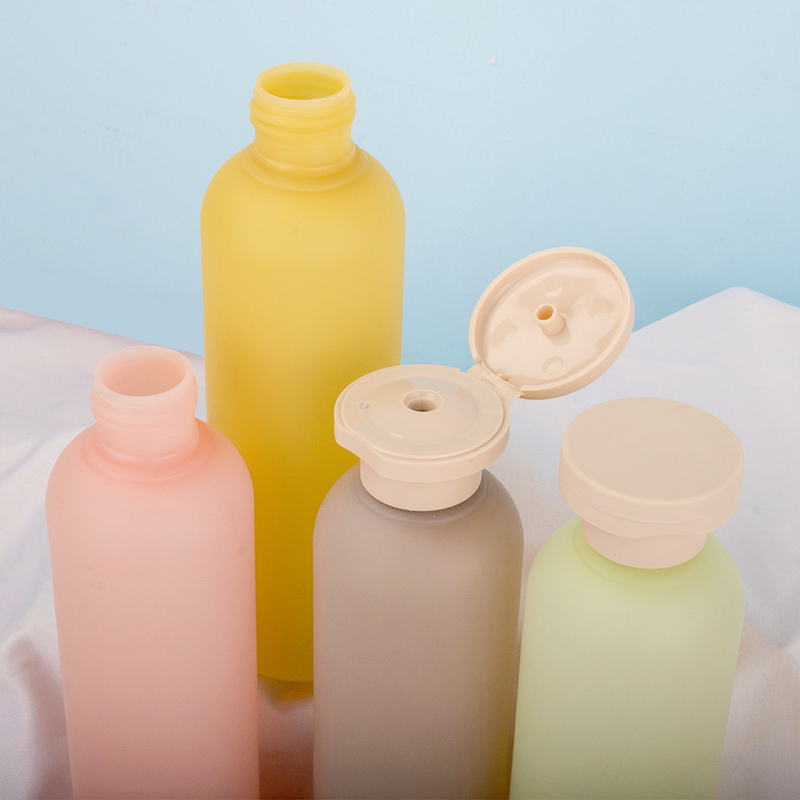 Color PE 200ml 300ml 6oz Flip Cap lotion bottle Screw Shampoo shower gel dispenser bottle Pink Yellow Orange Green Scrub bottle