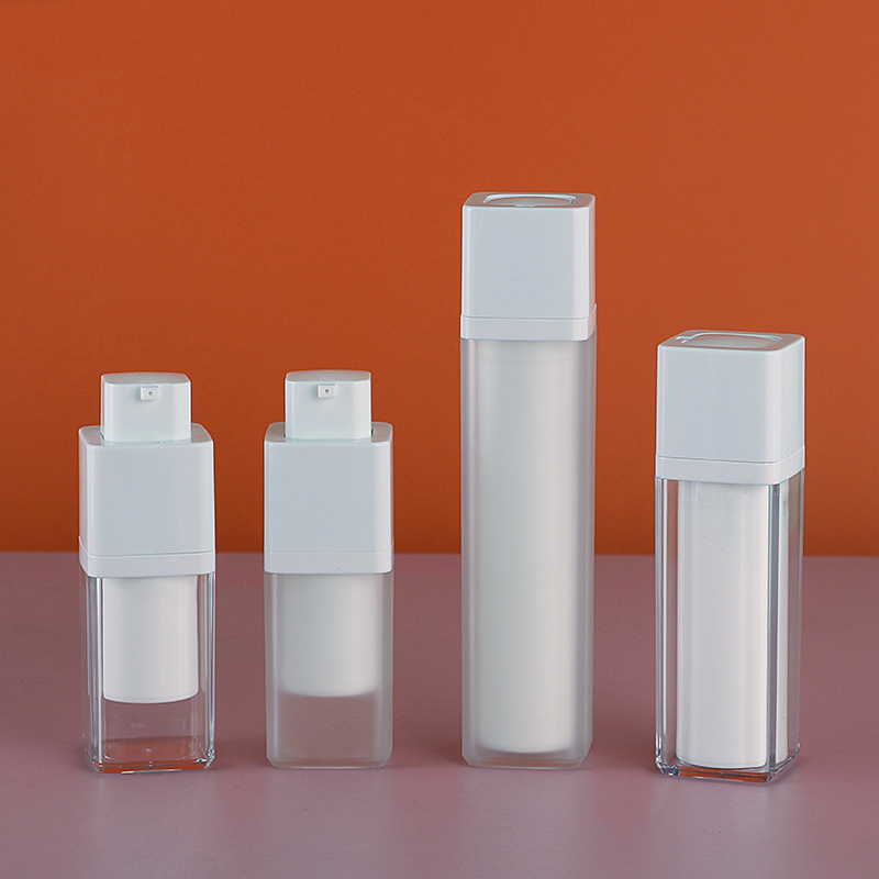 15ml 30ml 50ml twist up airless bottle PS Acrylic Lotion Cream Jar Serum Liquid Foundation Bottle With Rotate Twist Top Pump Cap