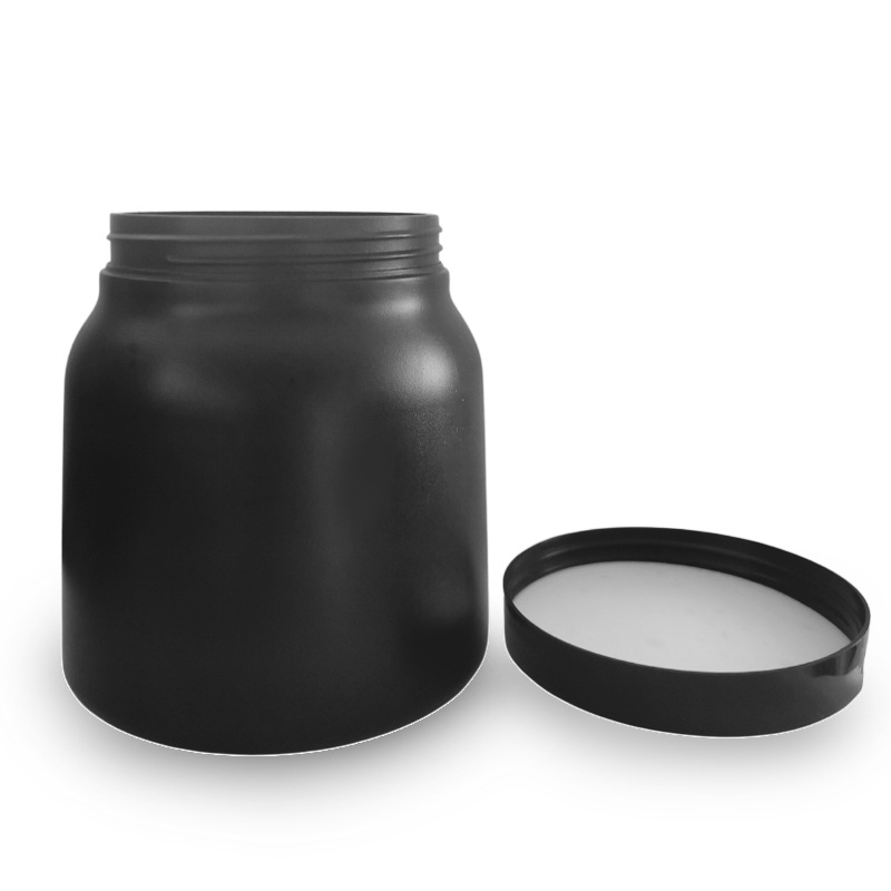1L Black color designed plastic packaging bottle Black Hair Mask Jar Cosmetic Plastic Container For Hair Oil Pomade Cream Mark
