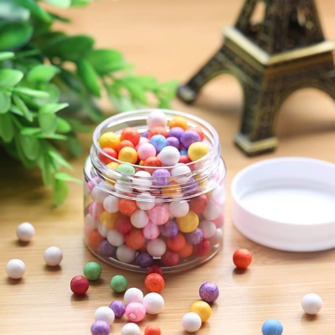 6oz Empty Slime Containers with Water-Tight Lids Plastic Slime Jars with Stickers for Slime Making Food Beauty Products
