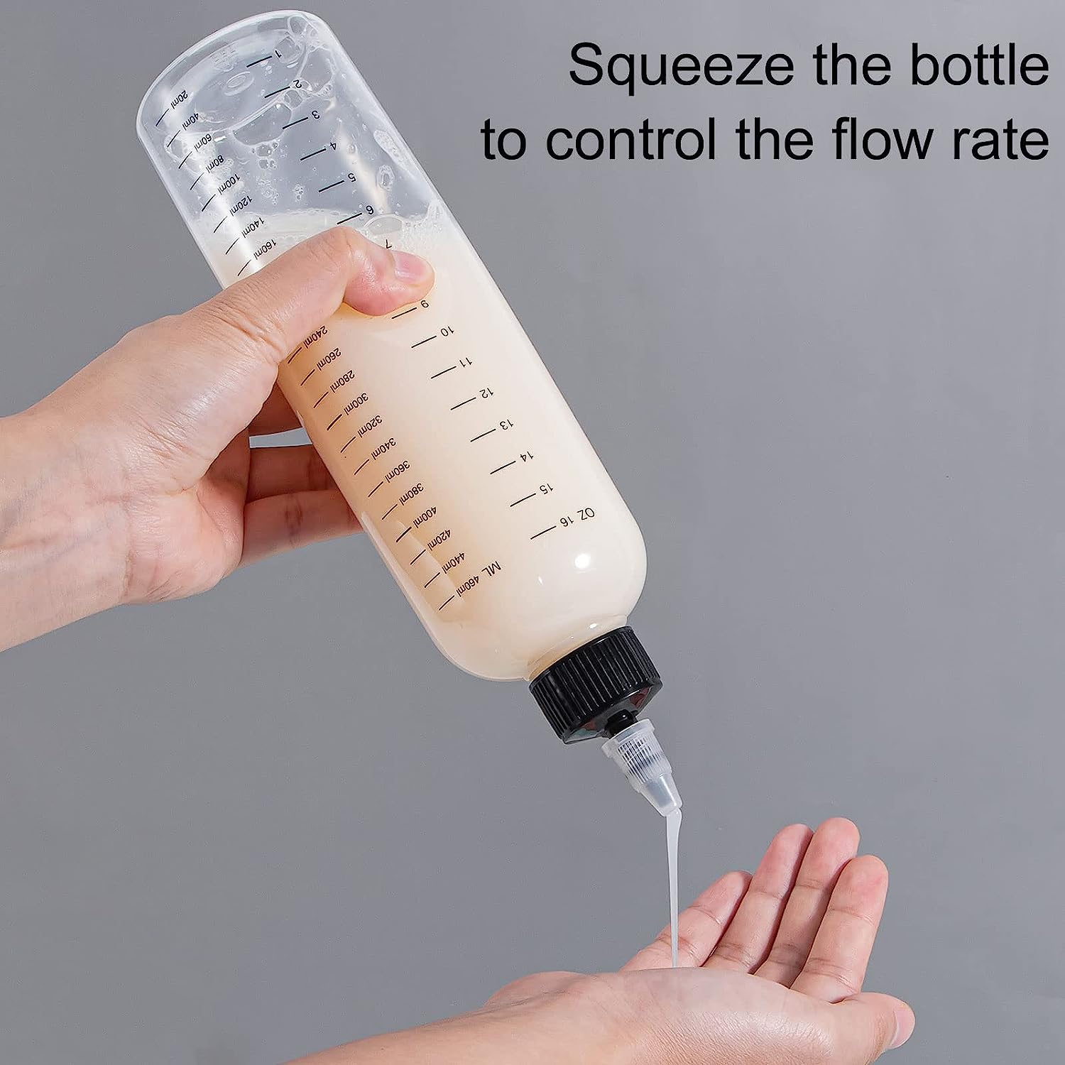 100 120 150 250 300 500 ml Hair Oil Bottle Dropper Applicator  Hair Wash Color Dye Bottle Plastic Sauce Squeeze Bottles With Cap