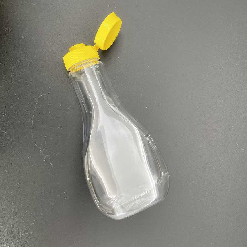 Wholesale portable 200g 250ml Empty Transparent Honey Jar Plastic Squeeze Bottle with with Silicone valve lid
