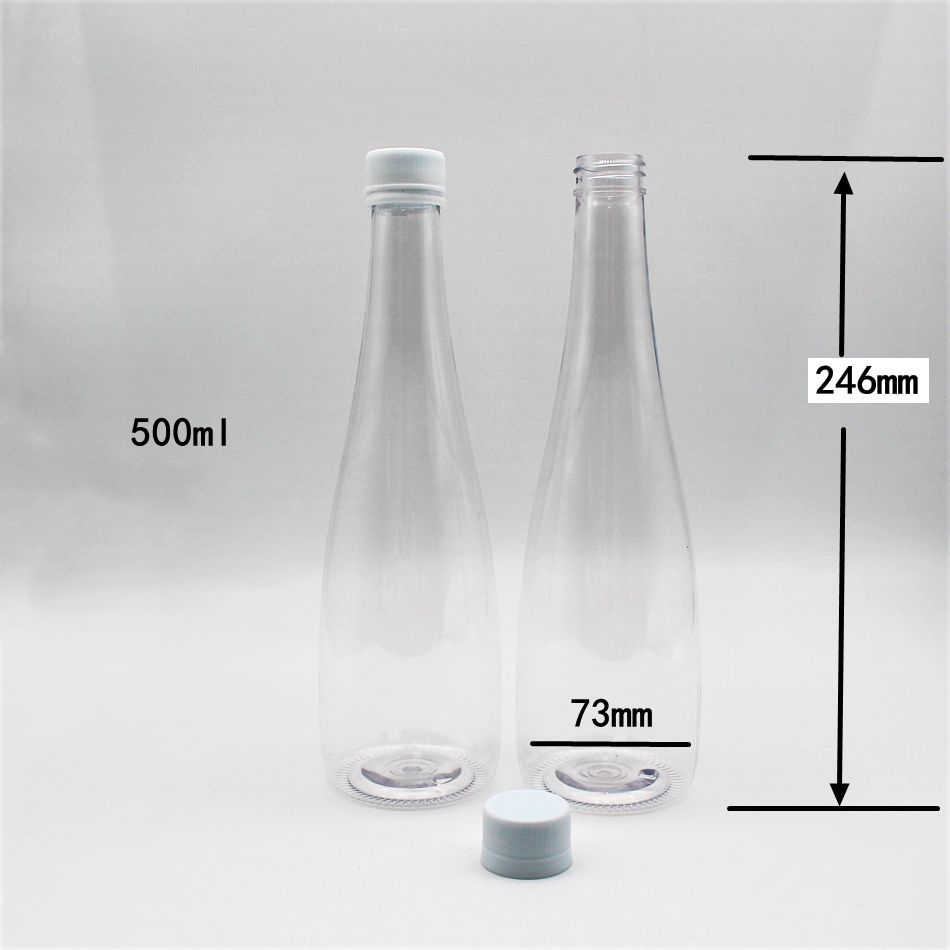 500ml Unique PET Plastic Juice Beverage Soda Bottle 16 oz With Tamper Proof Caps Aluminum Transparent 350ml Wine Beer bottles