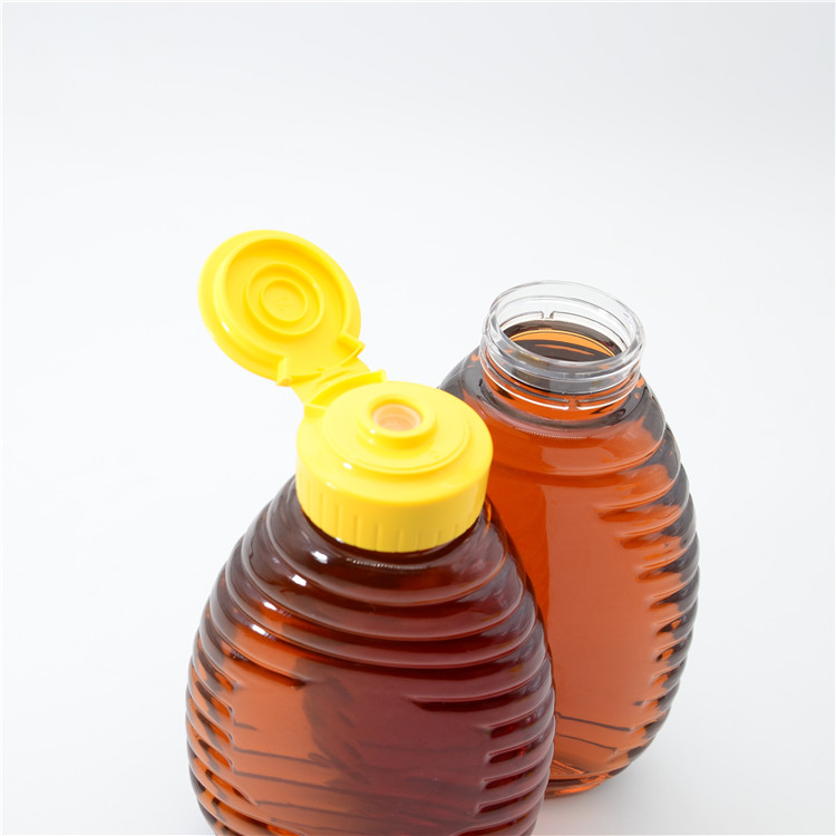 Wholesale 200ml 300ml Squeeze Honey Bottle Clear Empty Pet Plastic Bottle Ketchup Mayonnaise Empty Sauce Container with Flip Cap