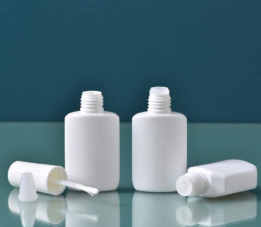 15ml White  Matte Nail Polish Bottle with cap brush HDPE Chemical Plastic Petrol Bottle with Spout