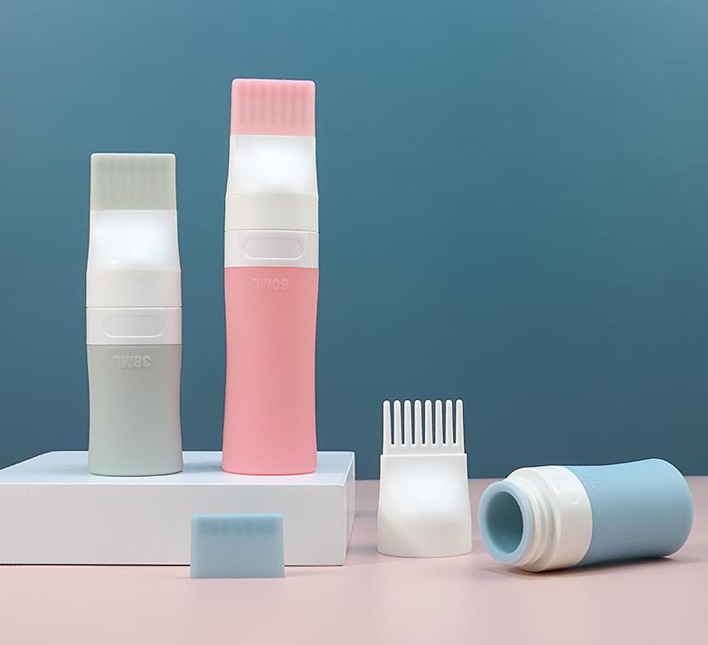Food grade silicone hair color dye brush bottle 38ml 60ml 80ml travel Shampoo spa essential oil cream lotion bottle dispenser