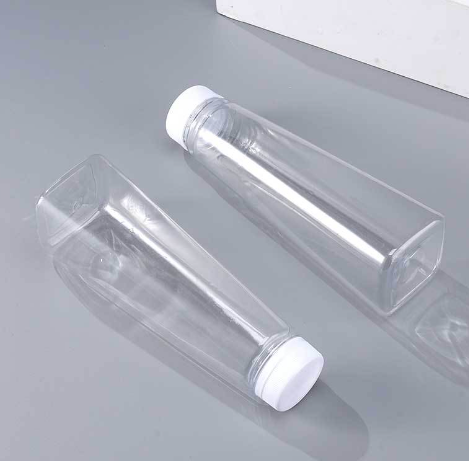Wholesale custom logo Empty  Cone Shape PET Plastic Juice Bottle beverage container with tamper evident cap