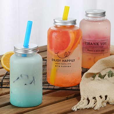 Food safe drinking limonade lemonade bottles smoothies ice coffee bottles round 500ml 16oz 8oz 12 ounce bpa free plastic bottles