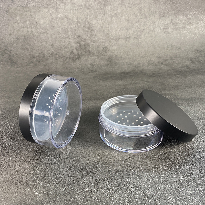 Plastic Loose Powder Jar with Elastic Sifter Mirror Cosmetic Powder Makeup Packaging Container Case Box 10g 20g 30g 50g Fip Cap