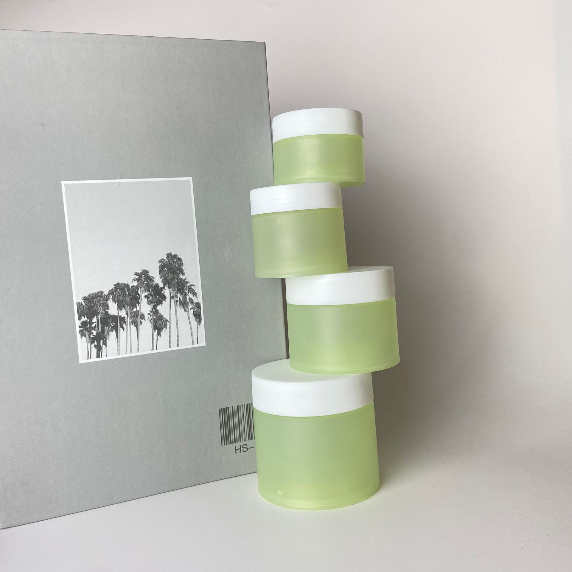 20g 30g 50g 100g green frosted  PP double wall plastic jar with lid for cosmetic cream