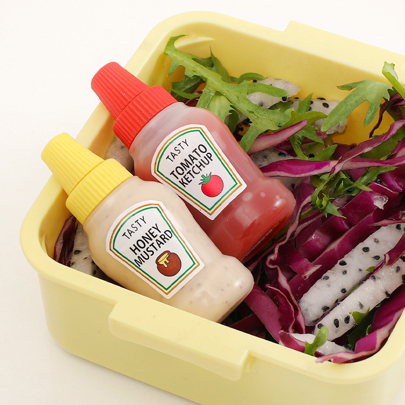 Small Condiment Chilli Sauce Packaging Bottles Mini Tomato Ketchup Plastic Bottle 25ml LDPE Food Grade Mini Sauce Squeeze Bottle