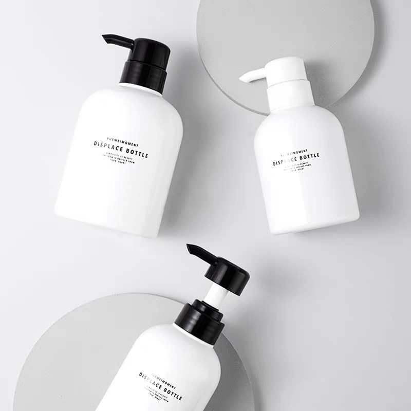 Large capacity shampoo bottle 300ml500ml shampoo PET plastic bottle hand washing liquid bath gel bottle