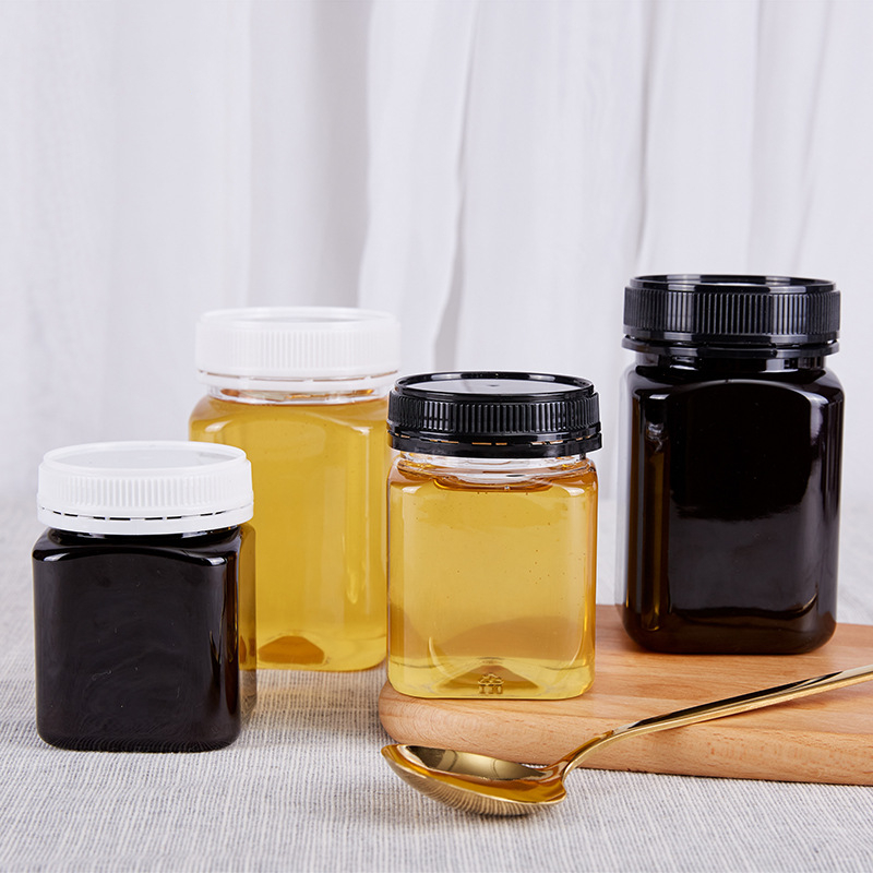 180ml square honey jars 250g with tamper proof lid bee honey pot jar 500g 1kg honey bottle squeeze with silicone valve cap 360ml