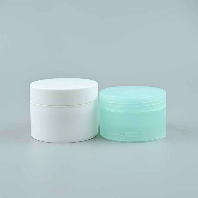 Cosmetic Cream PET PE PP Jar 100ml 120ml 200ml Plastic Container Round Clear Lotion Customized Blue Scrub Butter Jars Silver Lid