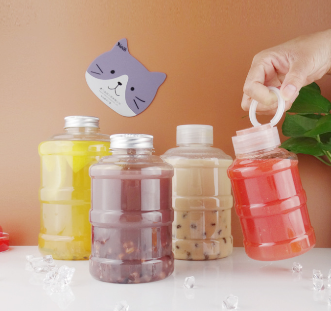 Disposable take out 10oz 17oz 24oz 34oz Plastic PET Beverage Bottle Juice Yoghurt Bottle  Beverage Containers
