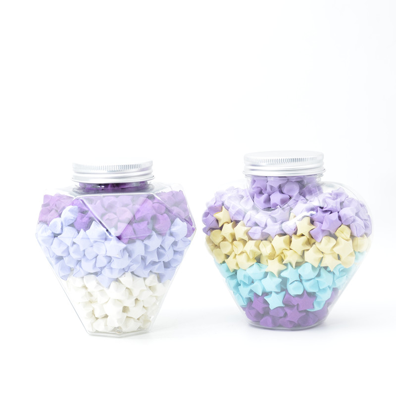 200ml 300ml 350ml 400ml 500ml Unique Star Shaped Plastic Bottles Heart Shaped Coffee Cup for Packaging Cookie Candy Jar with Lid