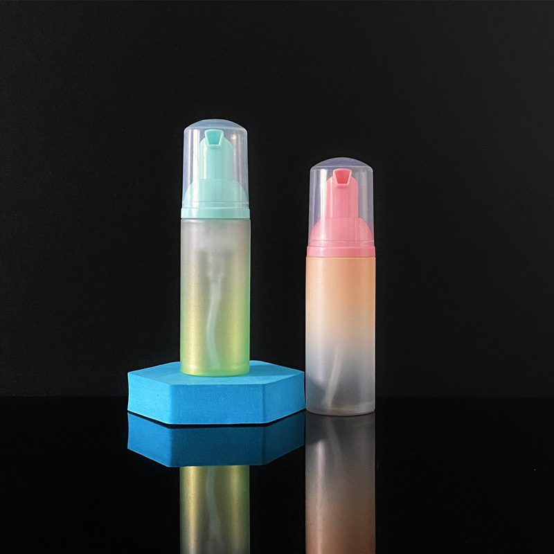 Custom Empty Plastic Frosted 30ml 50ml 100ml Hand Face wash Mousse Foam Pump Dispenser Bottle With Silicone Brush 120ml 150ml