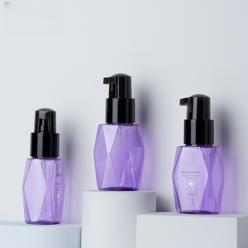 70ml Hair Oil Bottle Squeeze Beard Oil Bottle Plastic Serum Bottle with Dropper Container for Hair Oil Packaging