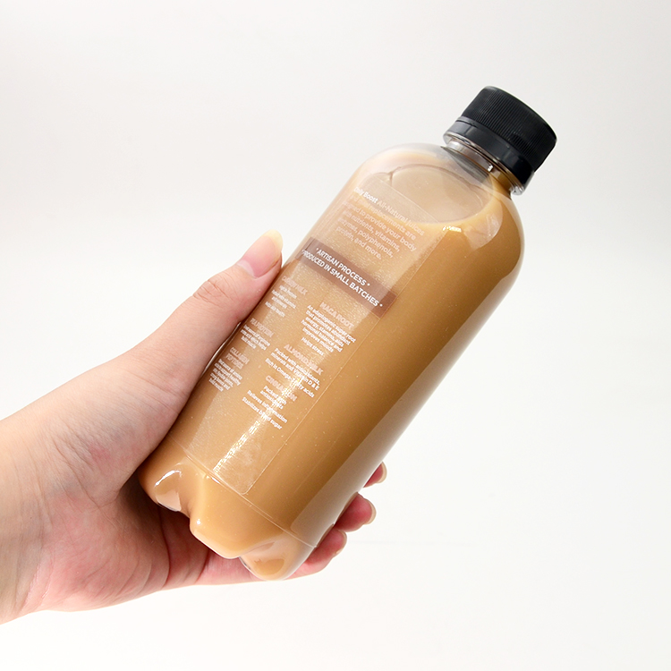 Custom HPP Cold Pressed 12 oz Round food grade PET transparent juice plastic bottle Carbonated Beverage Bottle with Screw Cap