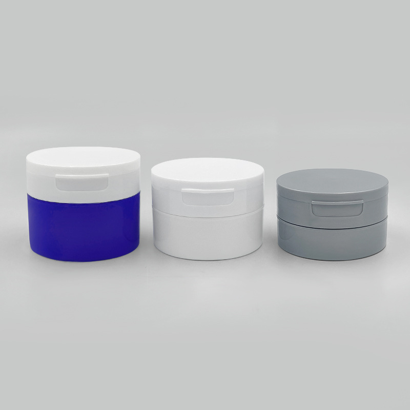 30g 50g 100g Wide Mouth Clamshell PP Powder Jar Cosmetic Jar With lid Spoon for Face Masque Hair Cream Body Scrubs Cleanser Mud