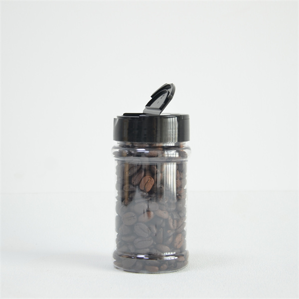 Wholesale Round Square Spice Containers100Ml 200Ml Black Spices Shake Lid Plastic Seasoning Spice Jar