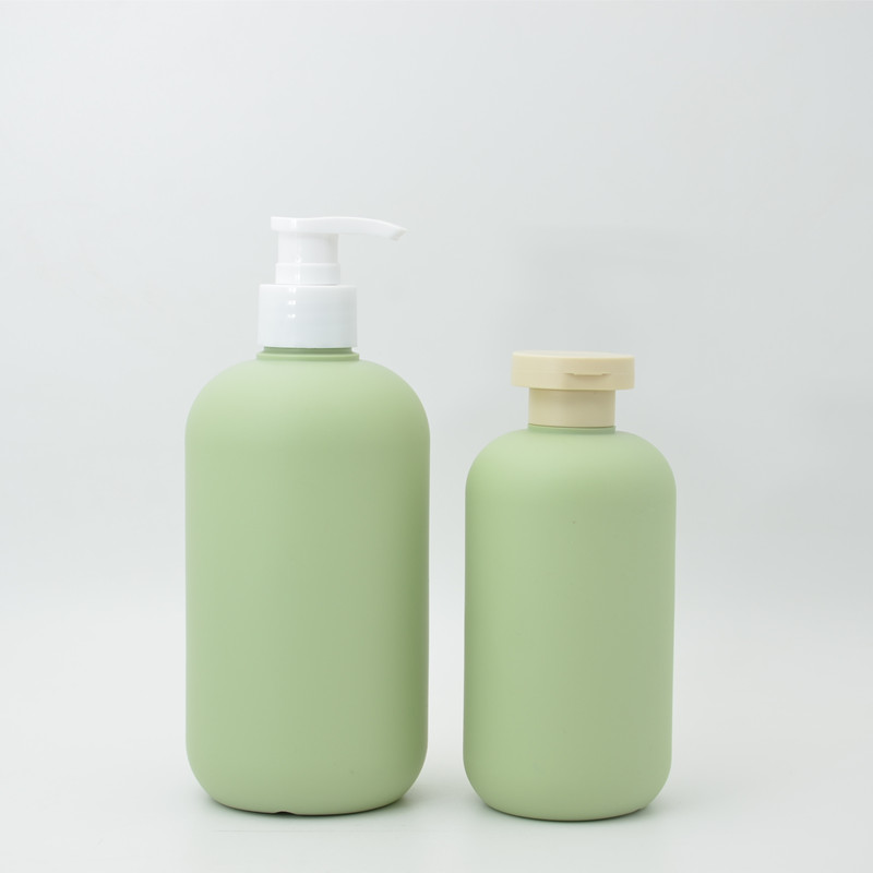 Custom Luxury 200ml 260ml 300ml 400ml 500ml Plush Body Cream Soap Lotion Matte Green Empty Soft Touch HDPE Lash Shampoo Bottle