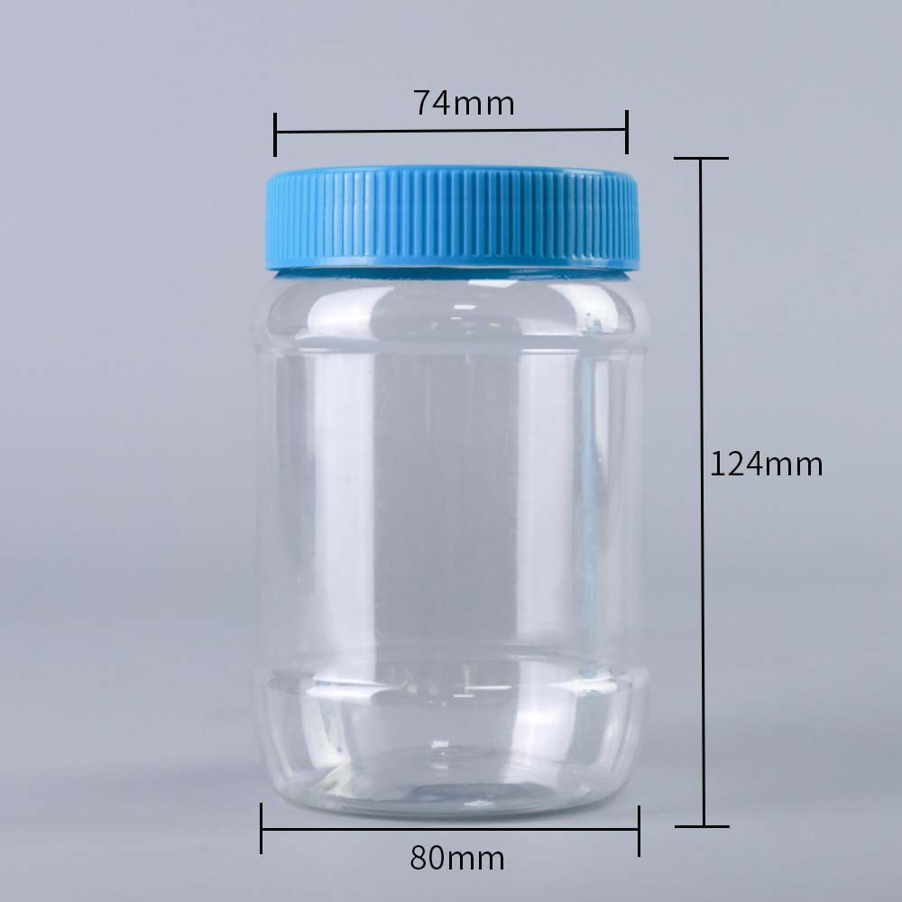 6oz 510g 480g 250g 300g Clear Salad Sauce Sesame Peanut Butter Plastic Bottle Wholesale Customize Package Food Storage Jar