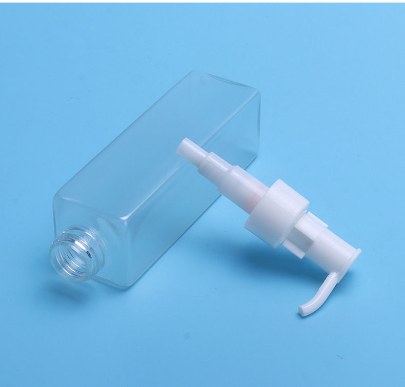 150ml PET Plastic square clear frosted cosmetic lotion hair conditioner makeup remover oil cleanser bottle gold pump