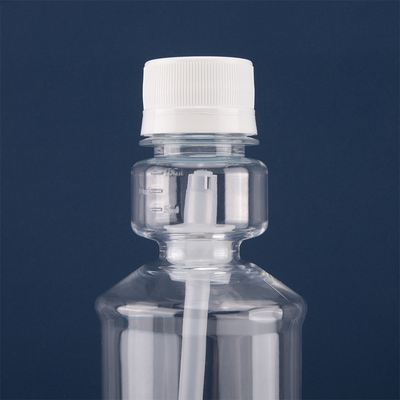 New design Transparent 250ml mouth wash recycled plastic mouthwash PET bottle with white screw cap