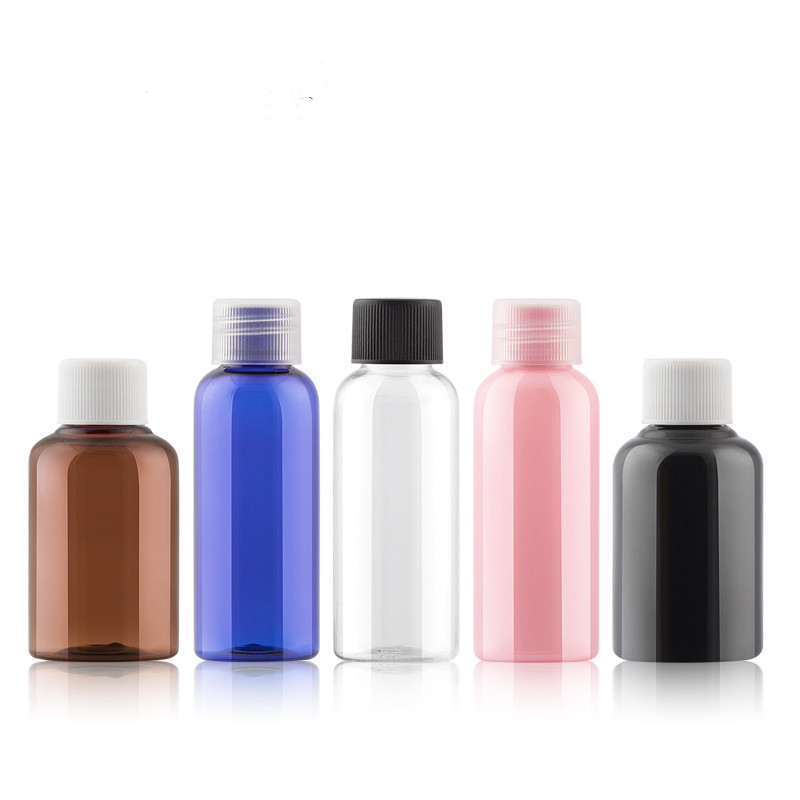 Luxury 50ml 60 ml 100 ml 120ml 150 ml 200 ml 4oz Clear PET Twist Top Cap Applicator Mini Squeeze Bottles for Hair Oil Packaging