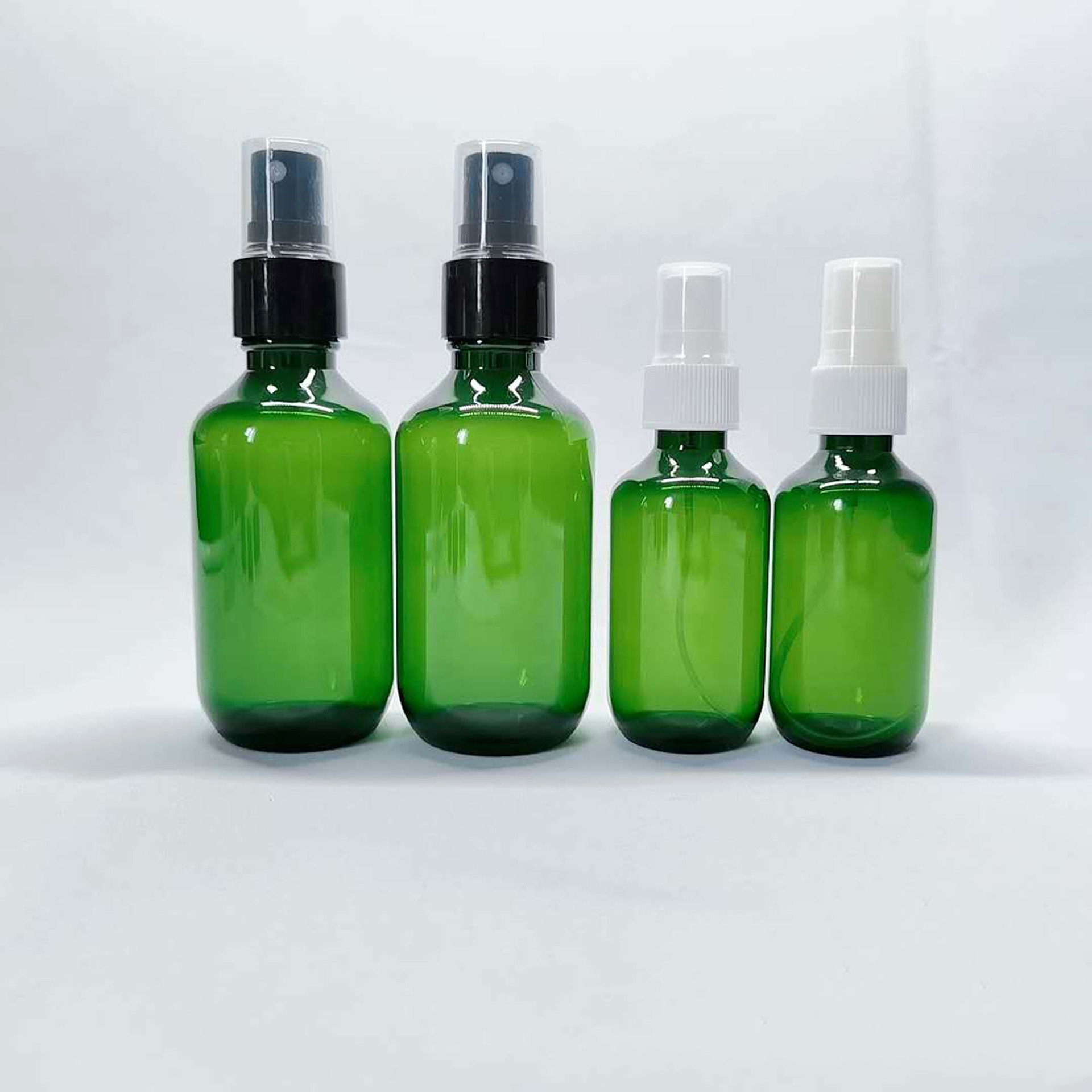 Matte Green plastic spray bottle 100 ml 60ml 200ml spray bottle body spray bottle with Black Fine Mist Pump Dispenser and Cover