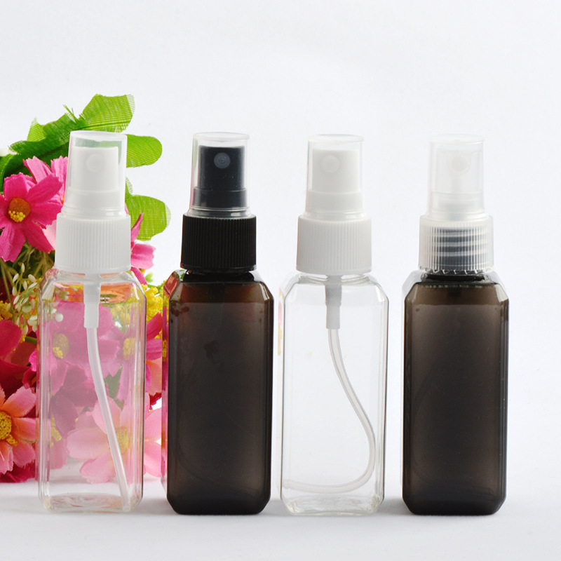 Color 20ml 30ml 50ml 60ml 100ml 120ml 150ml Square PET Plastic spray bottle Alcohol perfume Essential Oil fine mist spray bottle