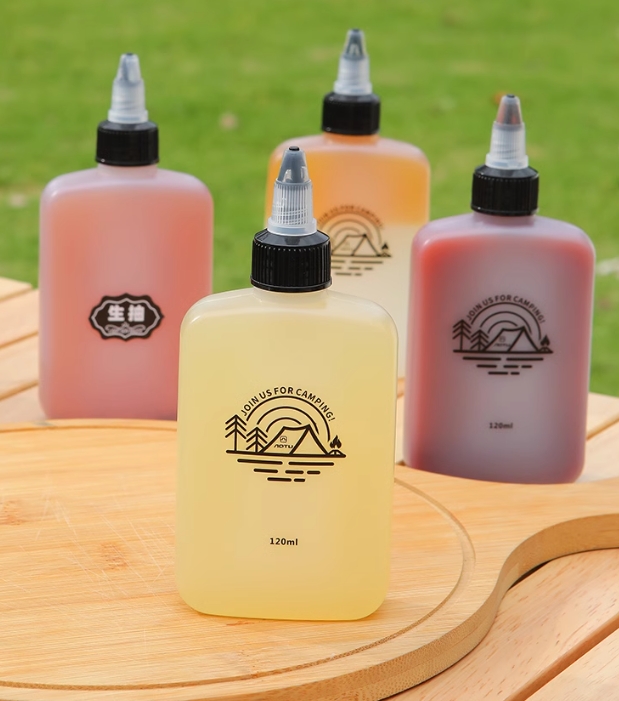 8oz 10oz 300ml 500ml Food Grade PET HDPE Plastic Olive Oil Squeeze Bottles Squirt Dispenser Sauce with Twist Caps for Hair Oil