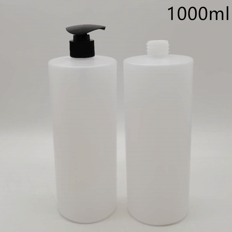 Factory Popular Round Cylinder Refill PE Plastic Pump Bottle 300ml 500ml Lotion Shampoo Bottle Liquid Soap Bottle