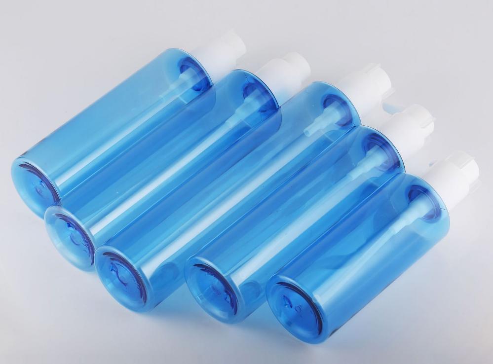PET Plastic Lotion Pump Dispenser Bottle 200ml 250ml 300ml 350ml Body Wash Shampoo Bottle Flat Shoulder Slim Bottles