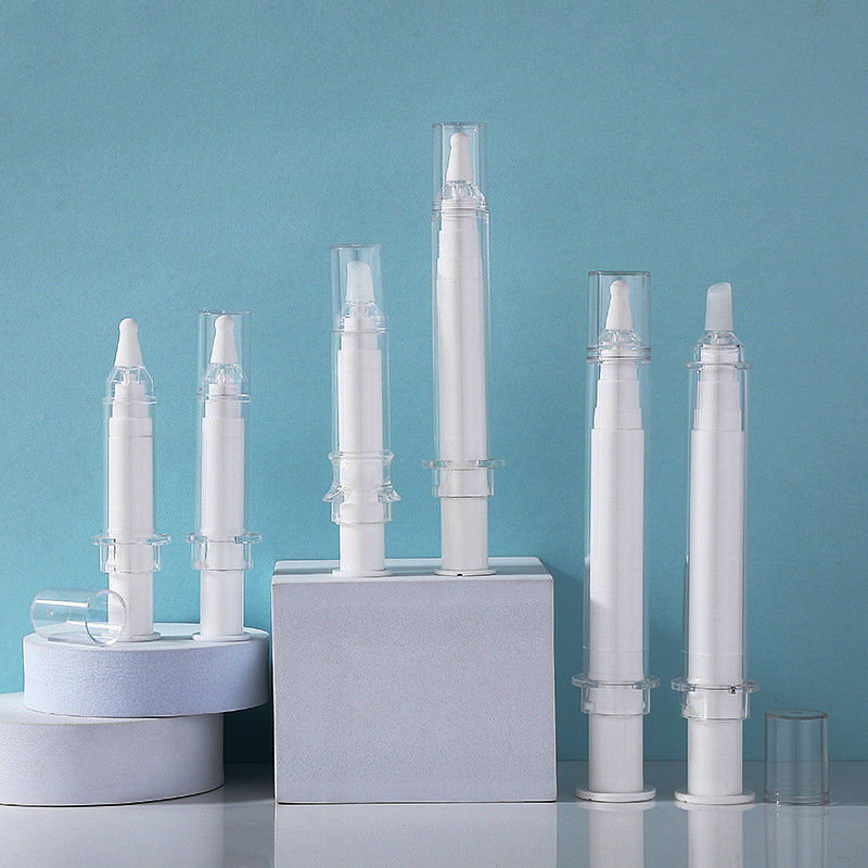 Cosmetics Liquid Foundation Essence Syringe 5ml 10ml 20ml airless lotion serum eye cream pump bottle with Silicone massage head