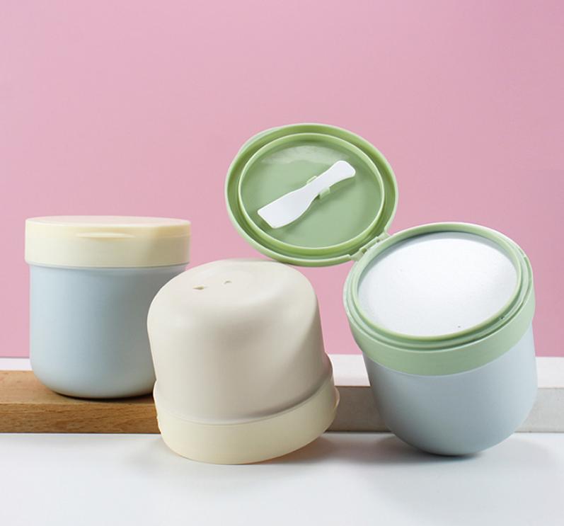 300g 400g PP Cosmetic Jars With lids Spoon for Face Masque Hair Cream Body Scrubs Cleanser Mud Clamshell Plastic Jars With Lids