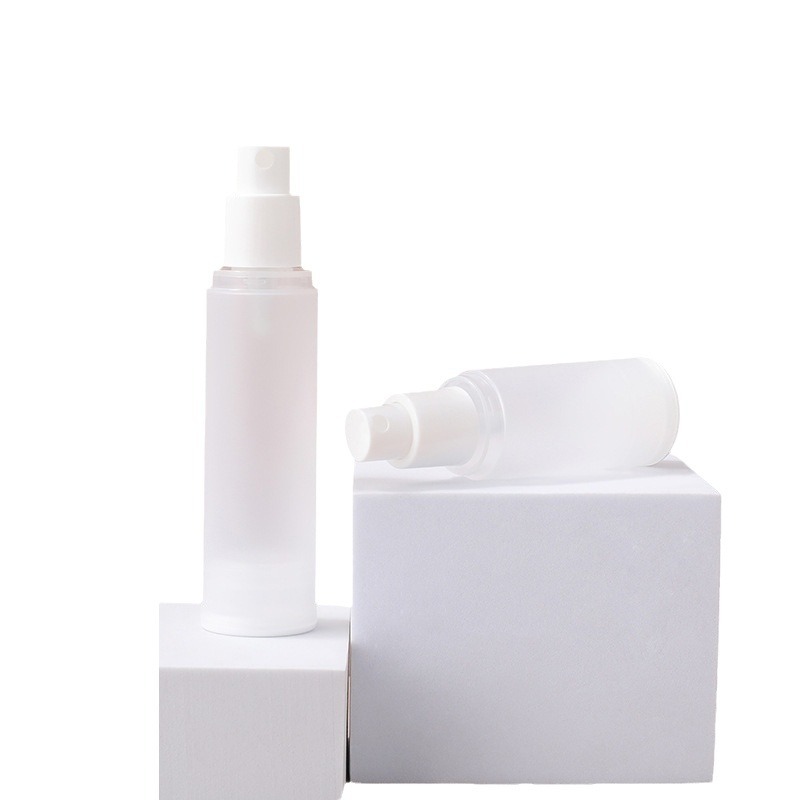 15-100ml white Portable Frosted Lotion Bottle PP Pump Airless Foundation Bottle matte pp spray pump empty bottle with white caps