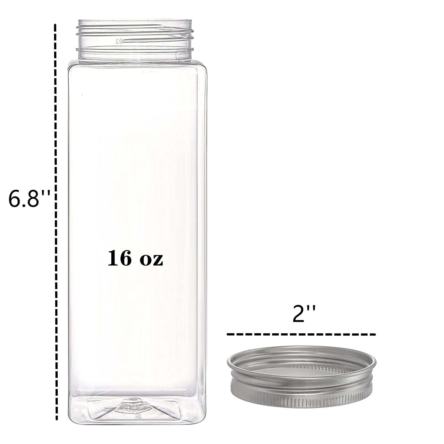 16 Oz Leak Proof Empty Beverage Bottles Juice bottle Custom 16oz PET Plastic beverage bottles with cap